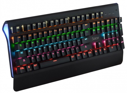 Tastatura mecanica USB anti-spill Negru, Spacer SPKB-MK-01