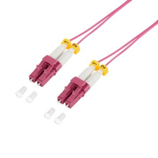 Cablu super slim fibra optica LC-LC OM4 multimode duplex 10m, Logilink FS4LC10